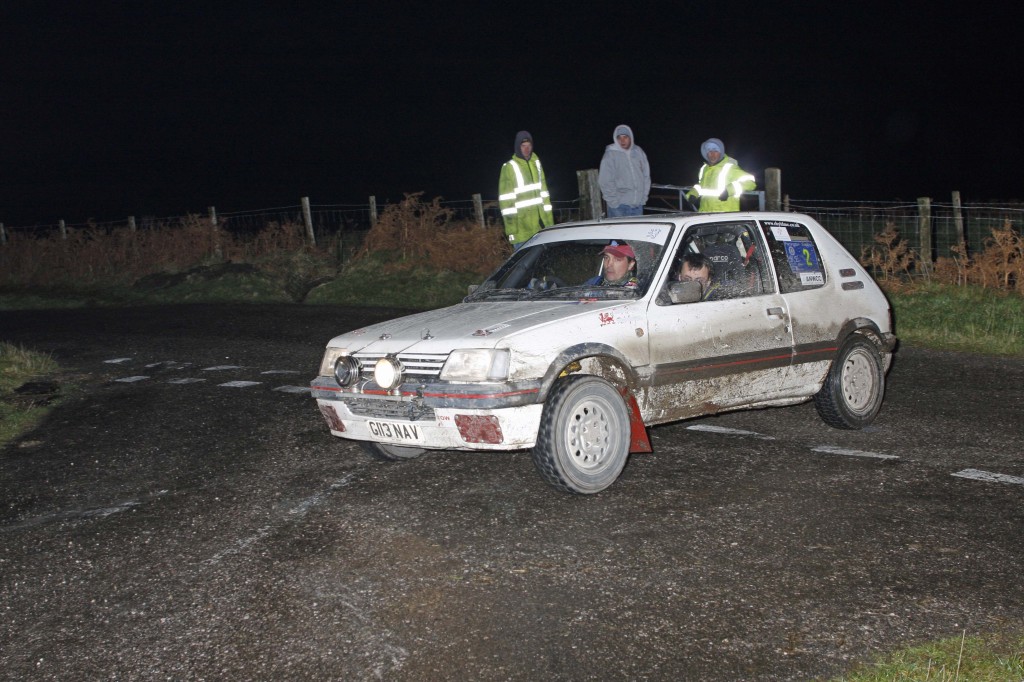 Baz Green and Rob Jones. Peugeot 205Gti. Farrington Trophy rally.